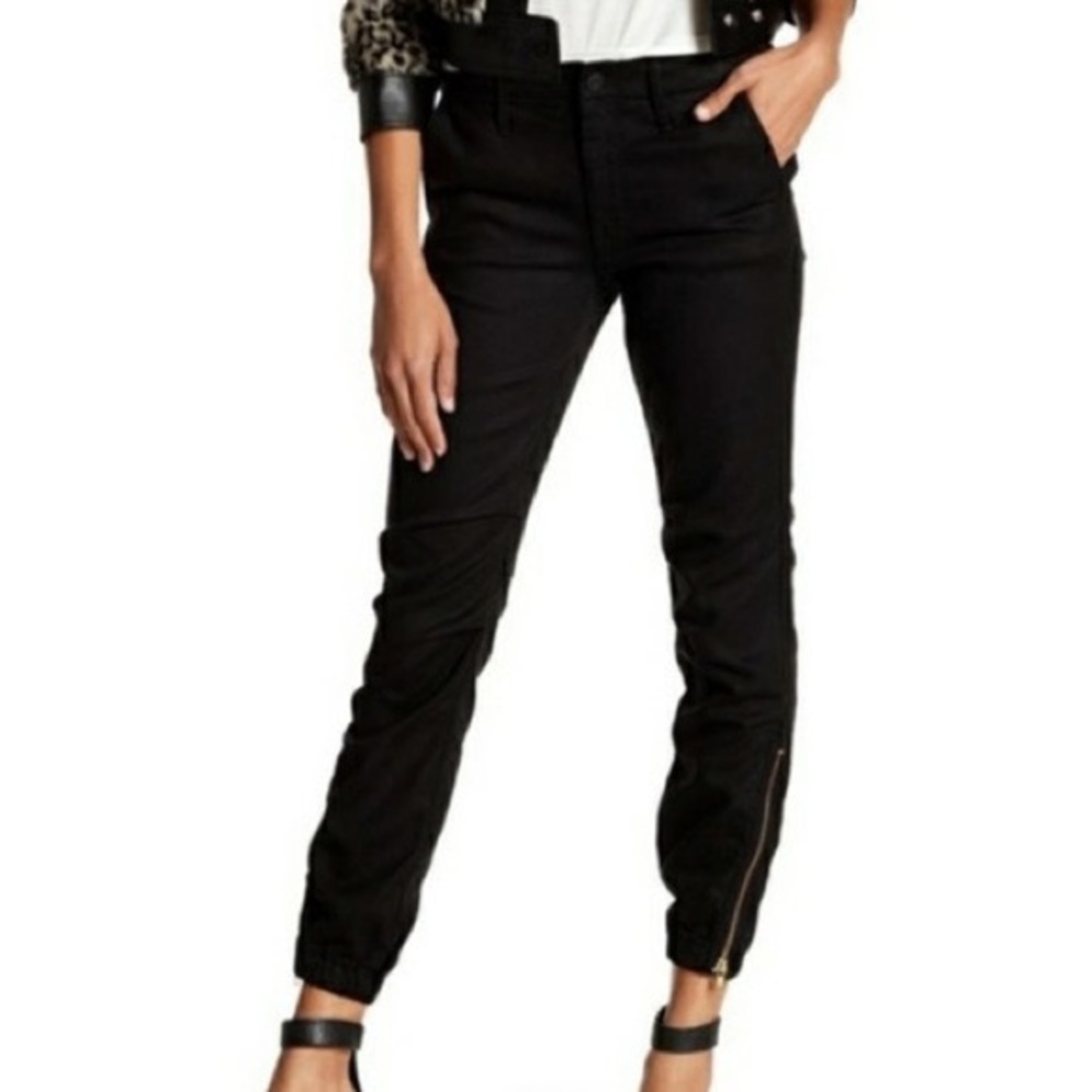 MOTHER Black Ankle Cropped Jogger Pants